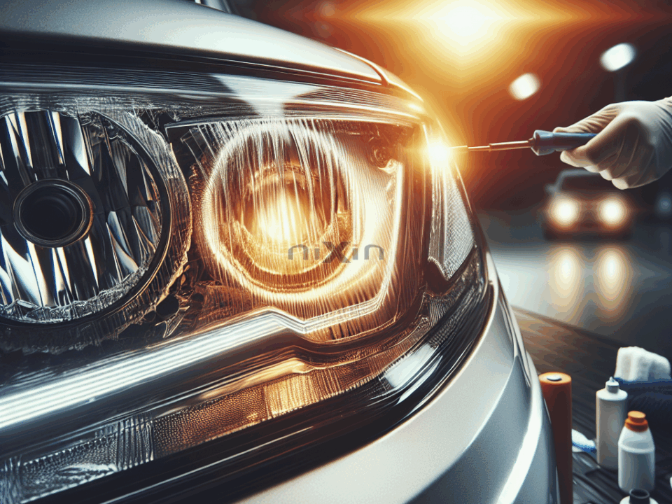 niXin – Soluție pentru Îndepărtat Zgârieturile Auto L120 – niXin aplicat la restaurarea clarității farurilor și stopurilor